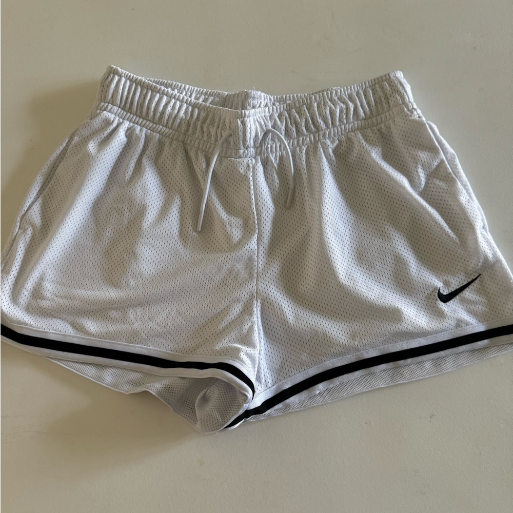 Nike White Athletic Shorts with Elastic Waistband